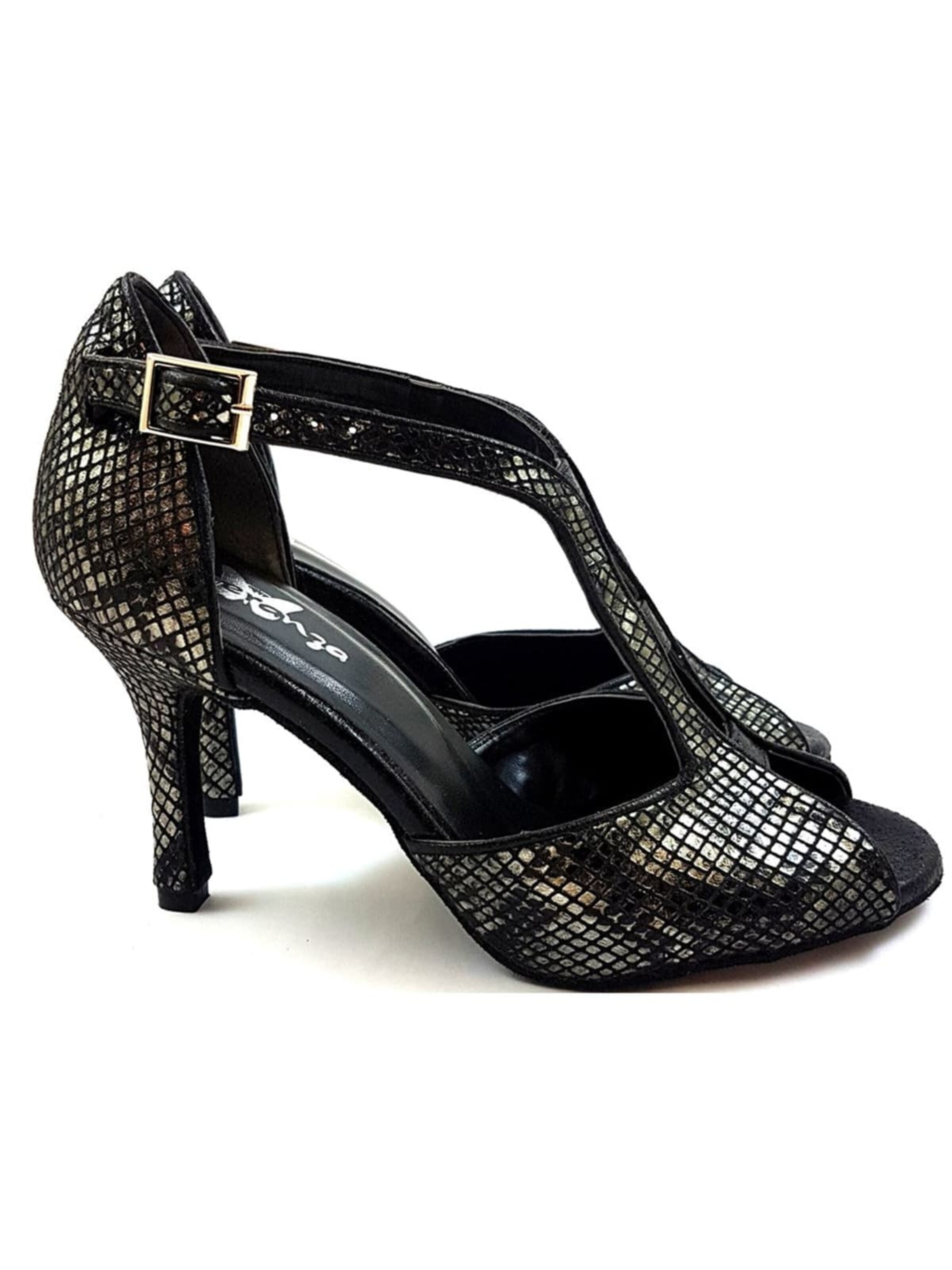 Dancing Queens Strap Sandals 'Dancing Queens - ESP11 Tanzschuhe - Absatz 8.5 cm thin' in Black: front