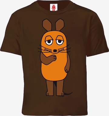 LOGOSHIRT Shirt 'Die Sendung mit der Maus - Maus' in Brown: front