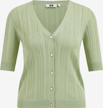 WE Fashion Knit Cardigan in Green: front