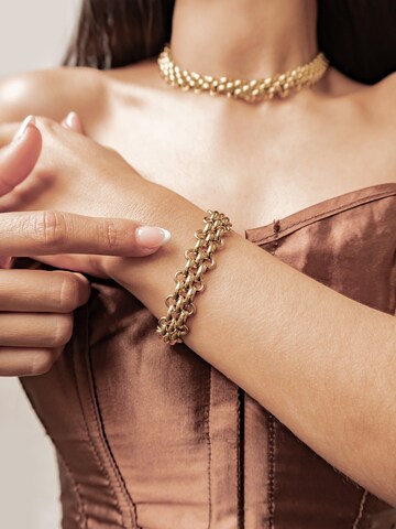 Hey Happiness Armband 'Interlocking' in Goud: voorkant
