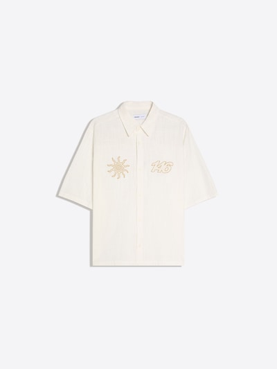 Bershka Button Up Shirt in Yellow gold / Natural white, Item view