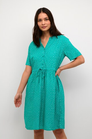 Cream Shirt Dress 'Tiah' in Green: front