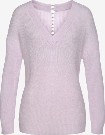 LASCANA Sweater in Purple: front