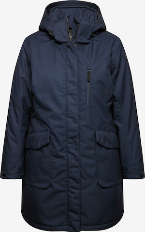 Ulla Popken Between-seasons parka in Blue: front