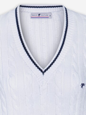 DENIM CULTURE Pullover 'LUDANO' in Weiß