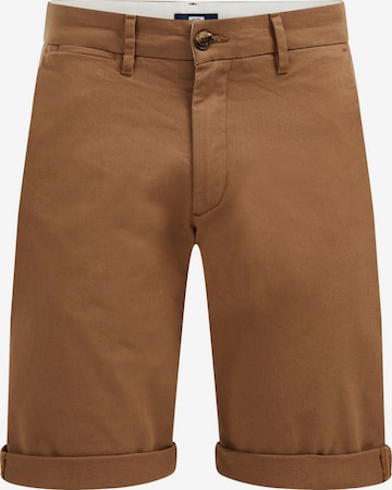 WE Fashion Slim fit Chino Pants in Brown: front