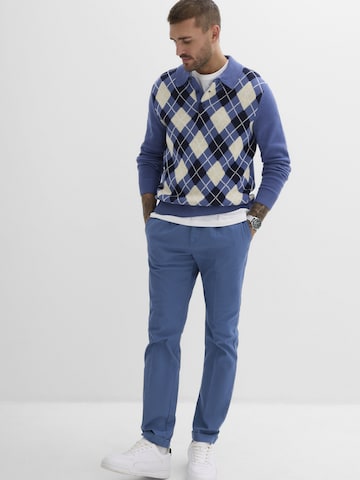 Regular Pantalon à pince bonprix en bleu