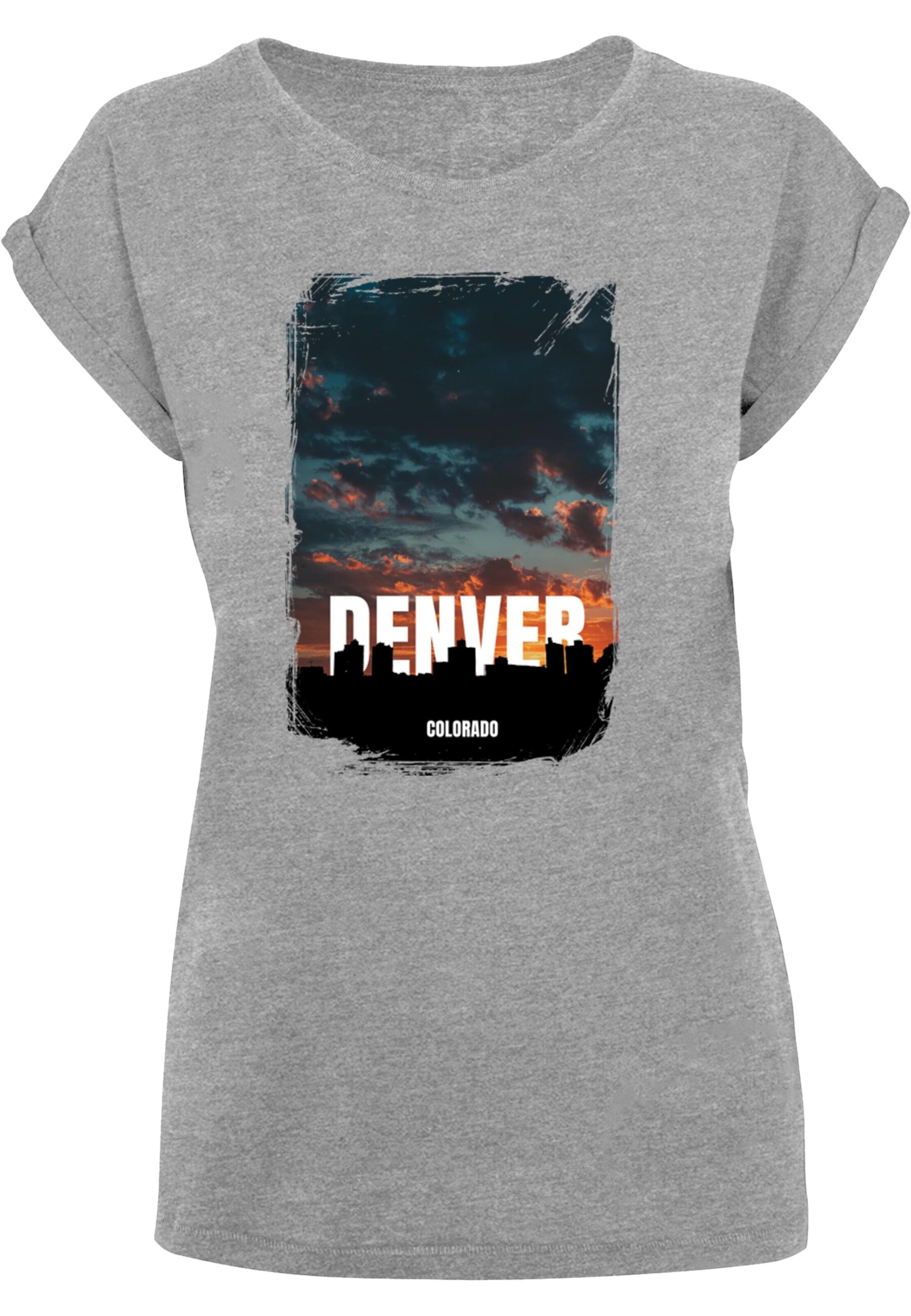 Merchcode T-Shirt 'Denver' in Grau: Vorderseite
