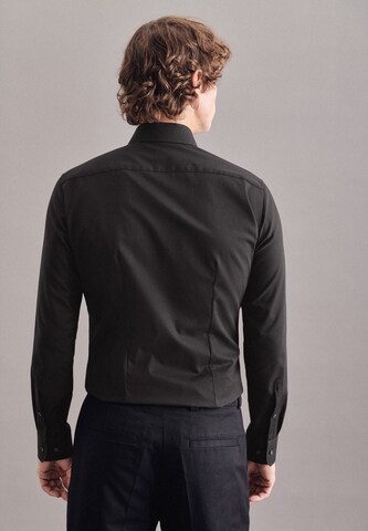 SEIDENSTICKER Slim Fit Hemd in Schwarz