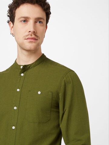 BLEND Slim fit Button Up Shirt 'SEA' in Green