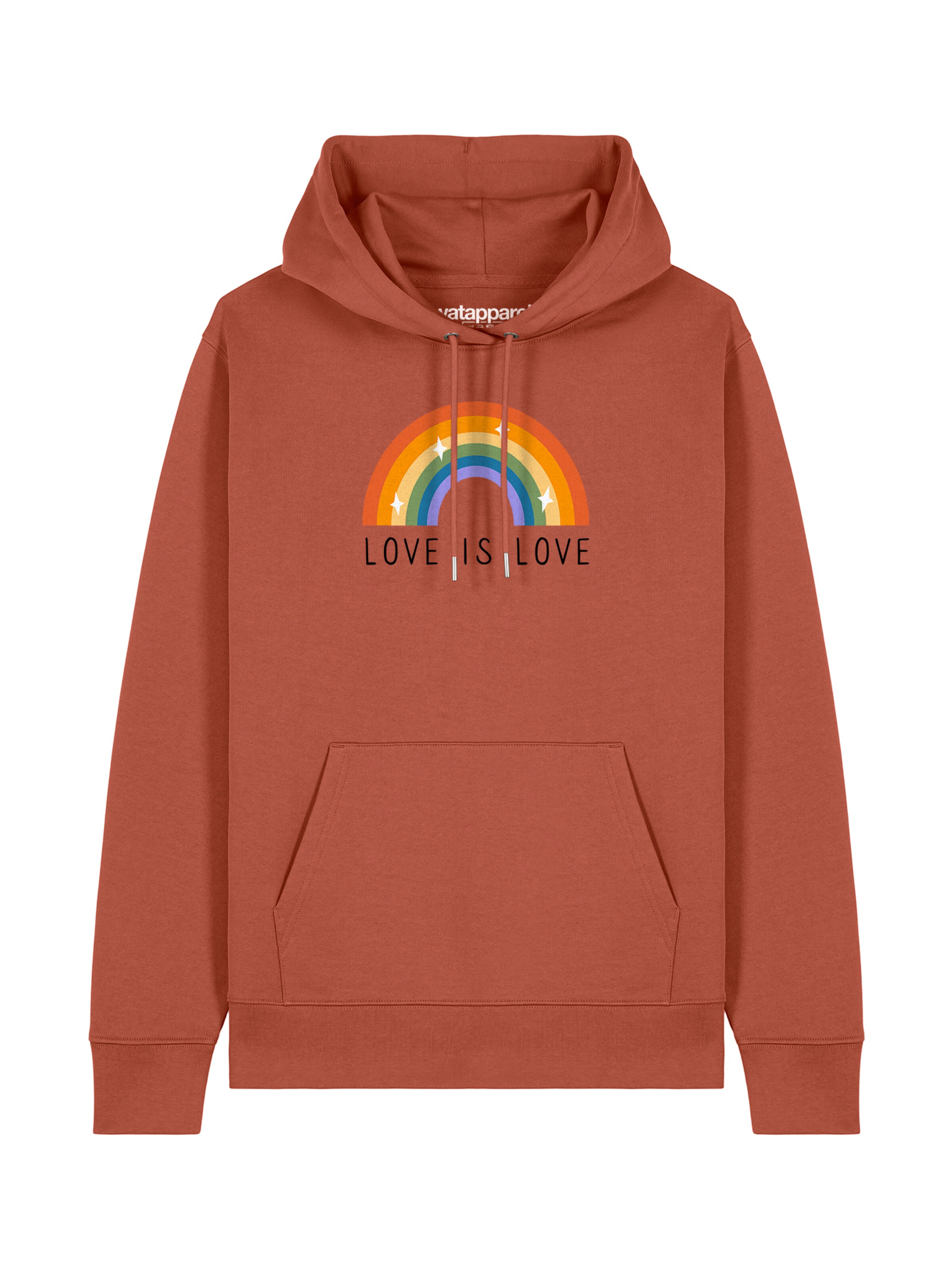 Watapparel Sweatshirt 'Love is Love' in Bruin: voorkant