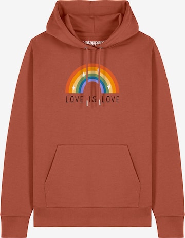 Watapparel Sweatshirt 'Love is Love' in Bruin: voorkant