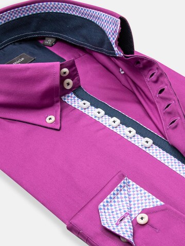 Slim fit Camicia business 'Roma Satin Man Shirt Green' di 7Camicie in lilla