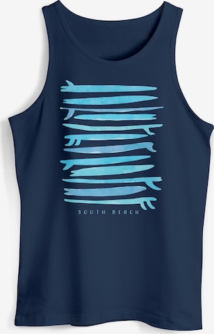 Neverless Shirt 'Surf Boards South' in Blau: Vorderseite