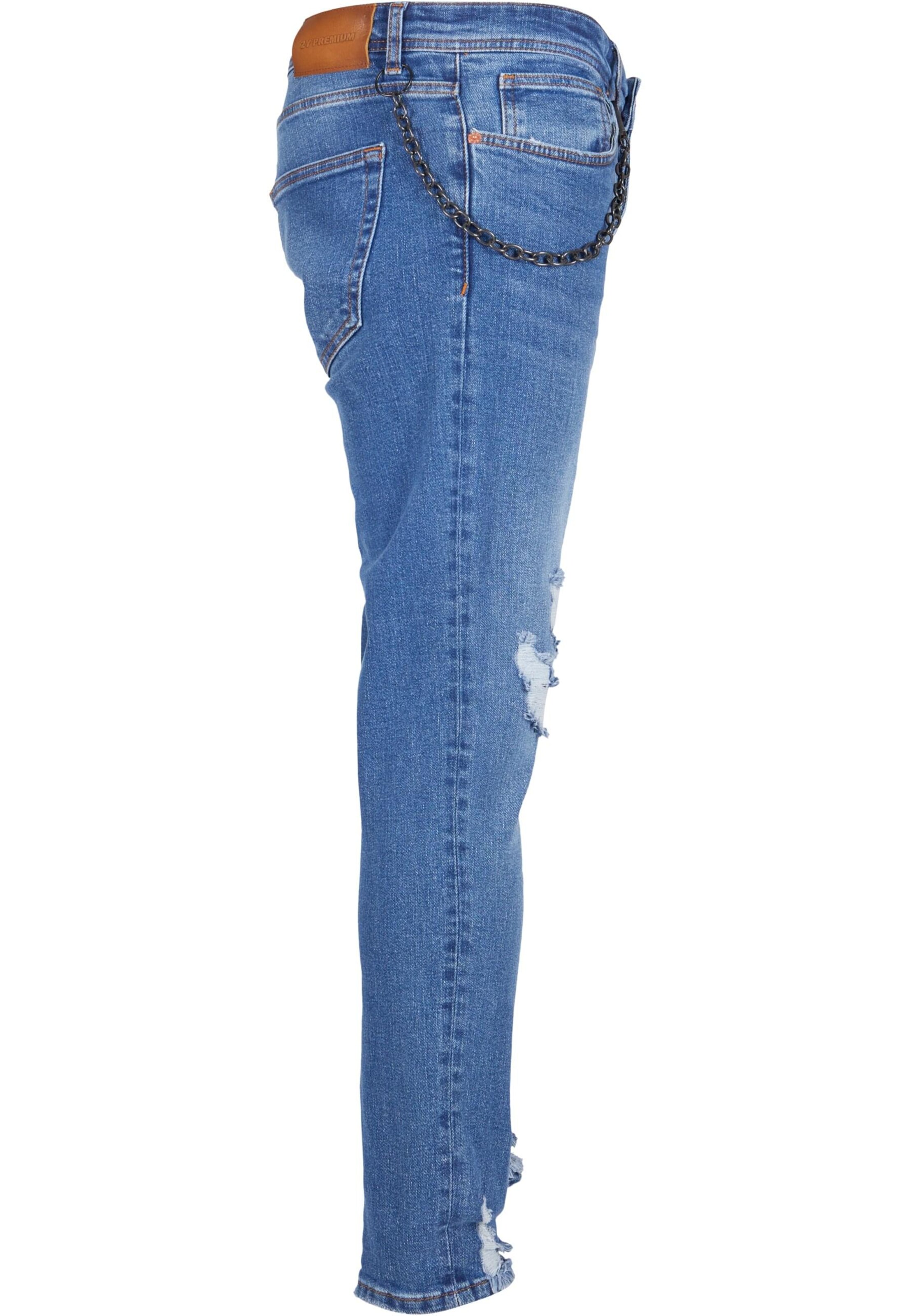 2Y Premium Tapered Jeans in Blue