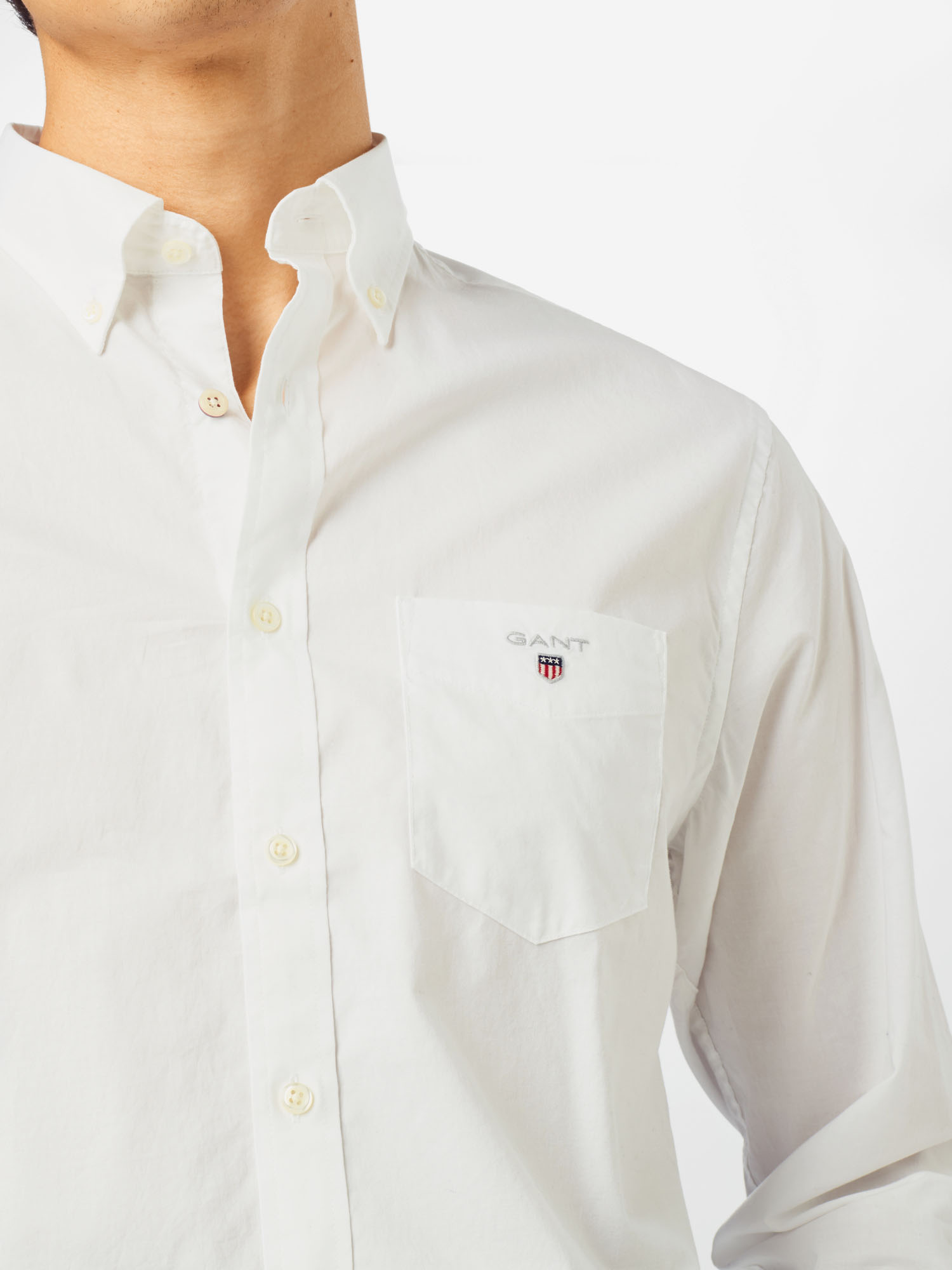 Uomo Più sostenibile GANT Camicia in Bianco 