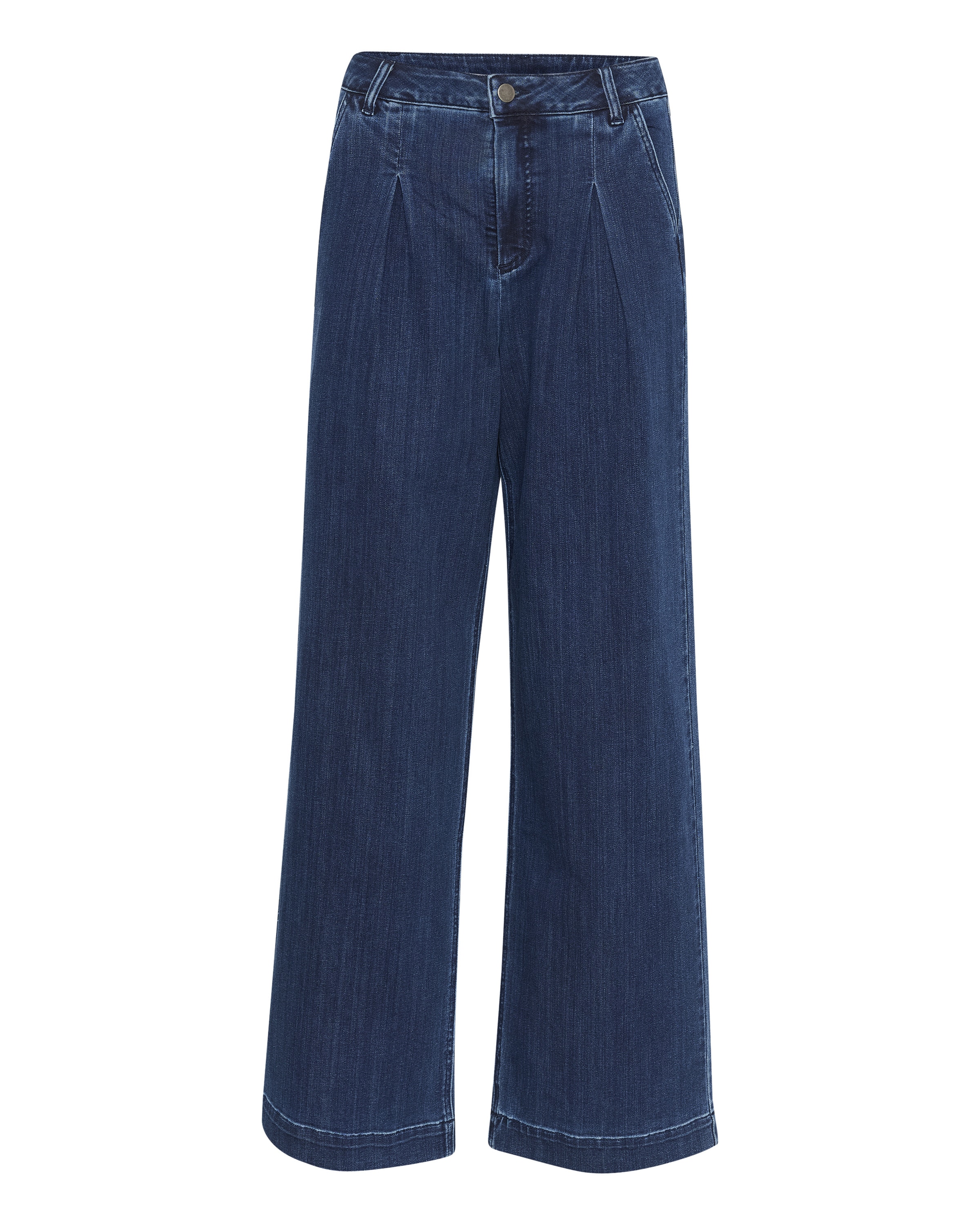 Kaffe Loose fit Pleat-front jeans 'Lea' in Blue: front
