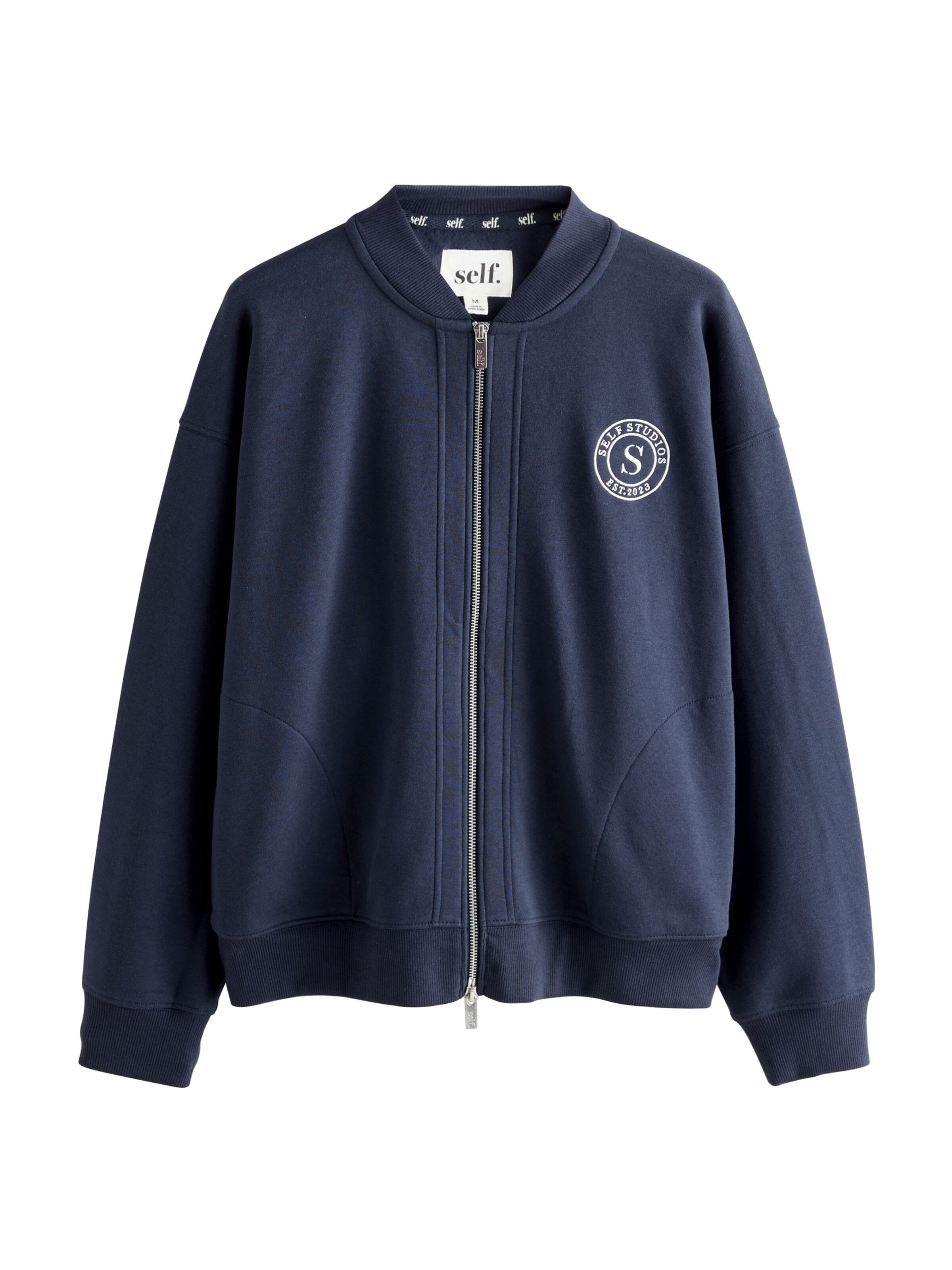 self. Sweatjacke 'Essential' in Blau: Vorderseite