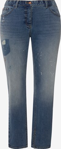 Ulla Popken Loosefit Jeans in Blauw: voorkant