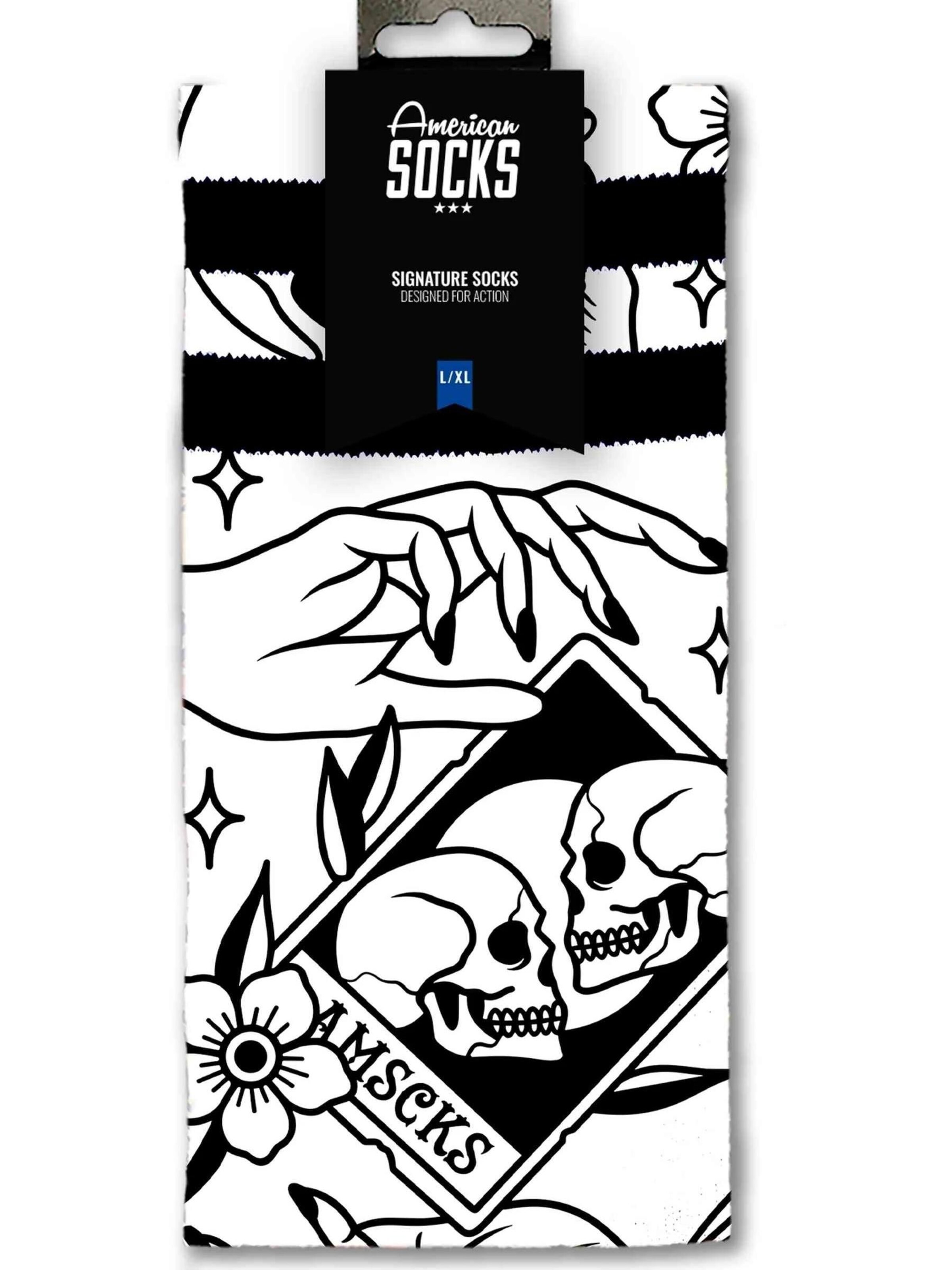 American Socks Sportovní ponožky 'Calcetines american socks blancos dismal signature mid high' – bílá
