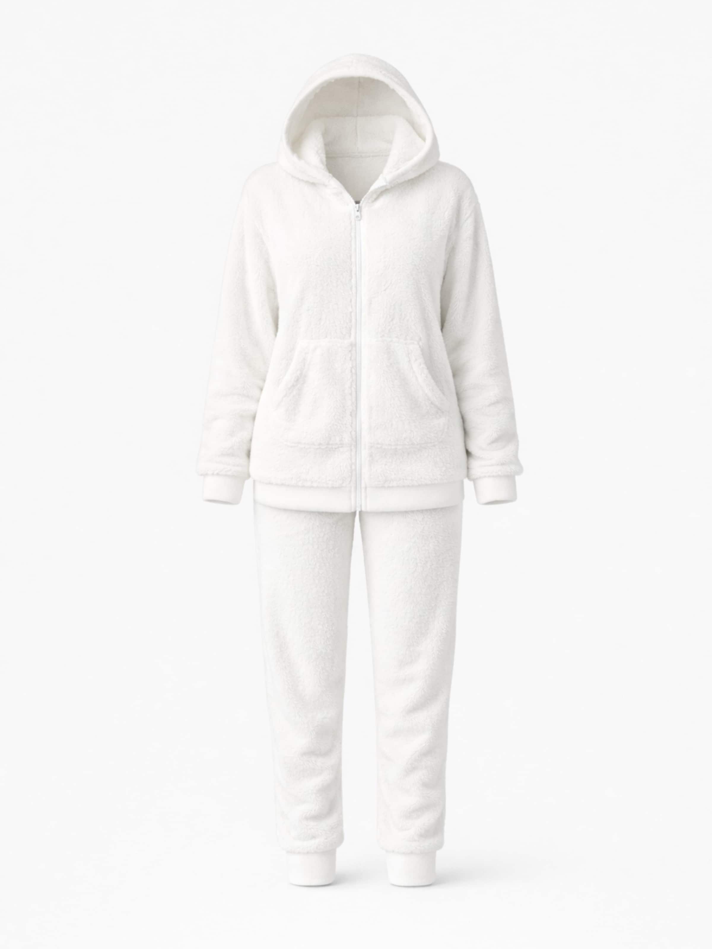 LEAFLETIC Leisure suit 'Leafletic Women’s Hoodie and Jogger Set' in White: front