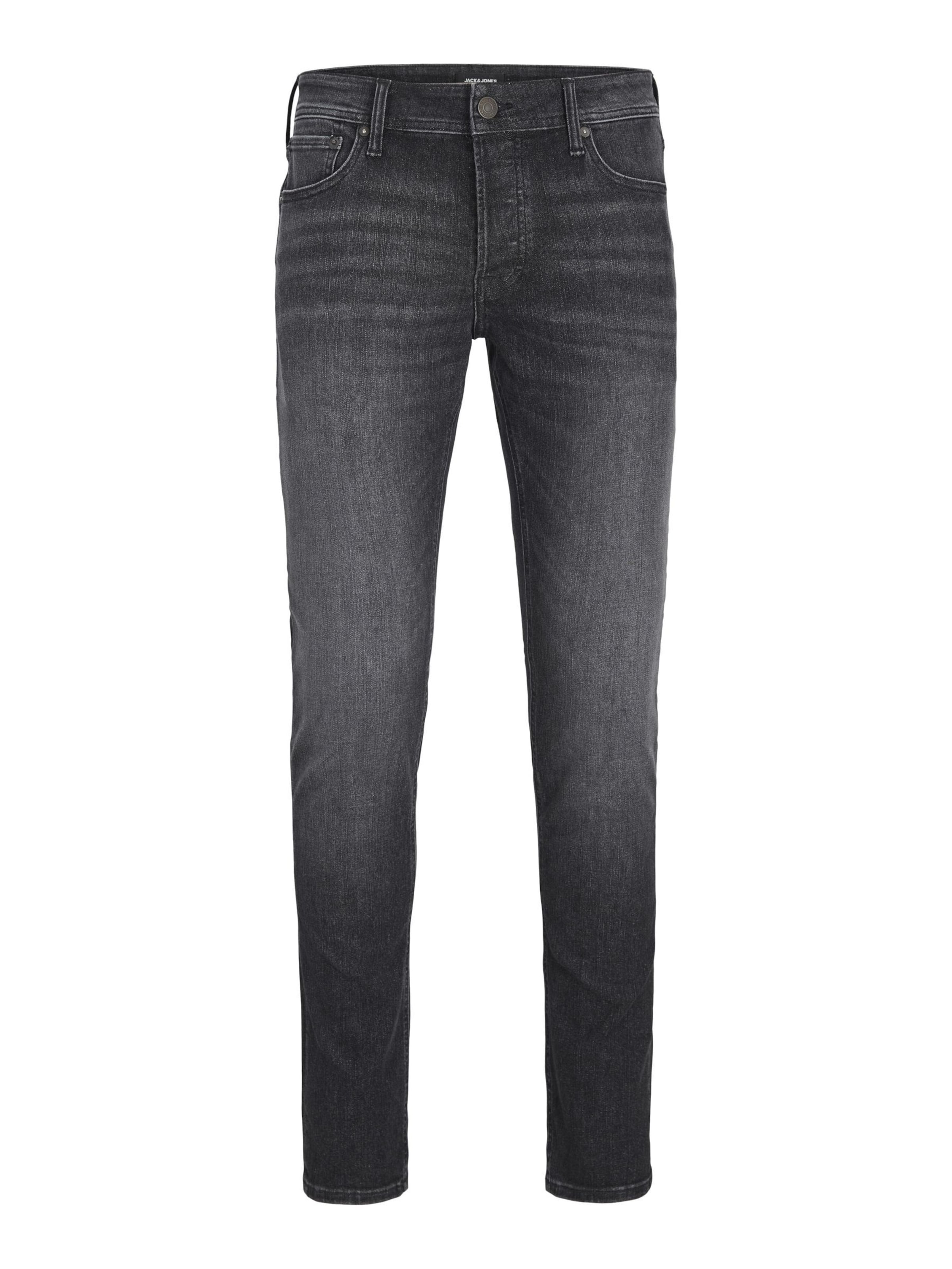 Coupe slim Jean 'JJIGlenn JJOriginal' JACK & JONES en noir : devant