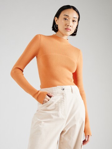 Pull-over Calvin Klein Jeans en orange : devant