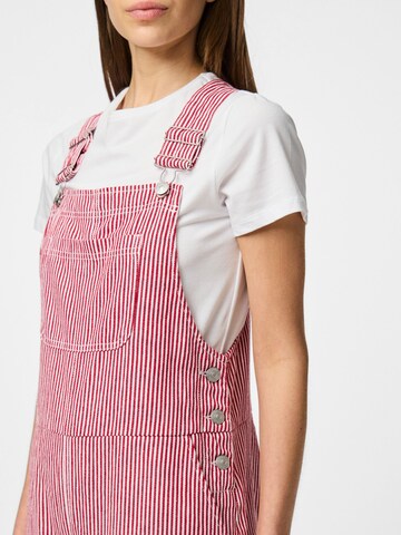 PIECES Regular Dungarees 'PCAllo' in Red