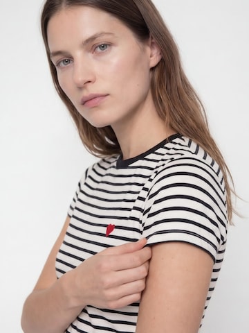 Antargo Shirt 'Women´s Stripes & Heart T-Shirt' in Black