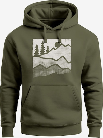 Neverless Sweatshirt 'Mountains' in Grün: Vorderseite