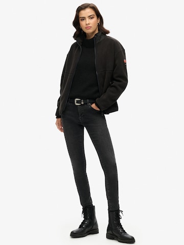 Superdry Fleece jas in Zwart