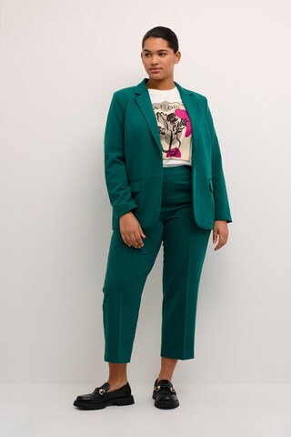 KAFFE CURVE Regular Trousers with creases 'Sakira' in Green