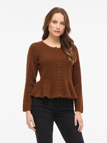 VILA Knit cardigan 'VILUNA' in Brown: front