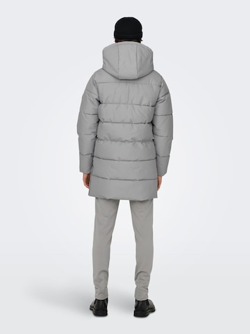 Only & Sons Winter Coat 'Carl' in Grey