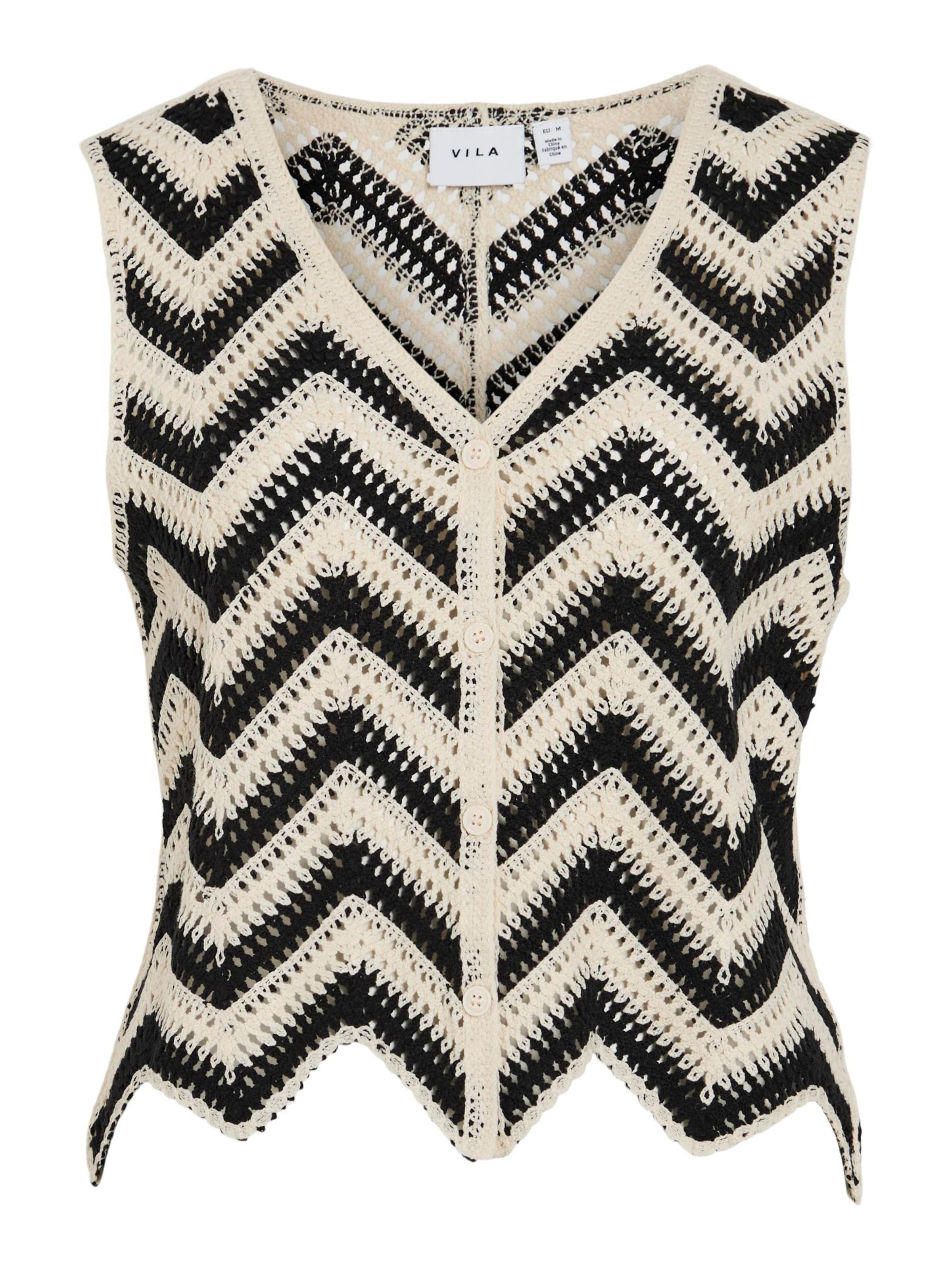 VILA Stricktop 'Serilda' in Schwarz: Vorderseite
