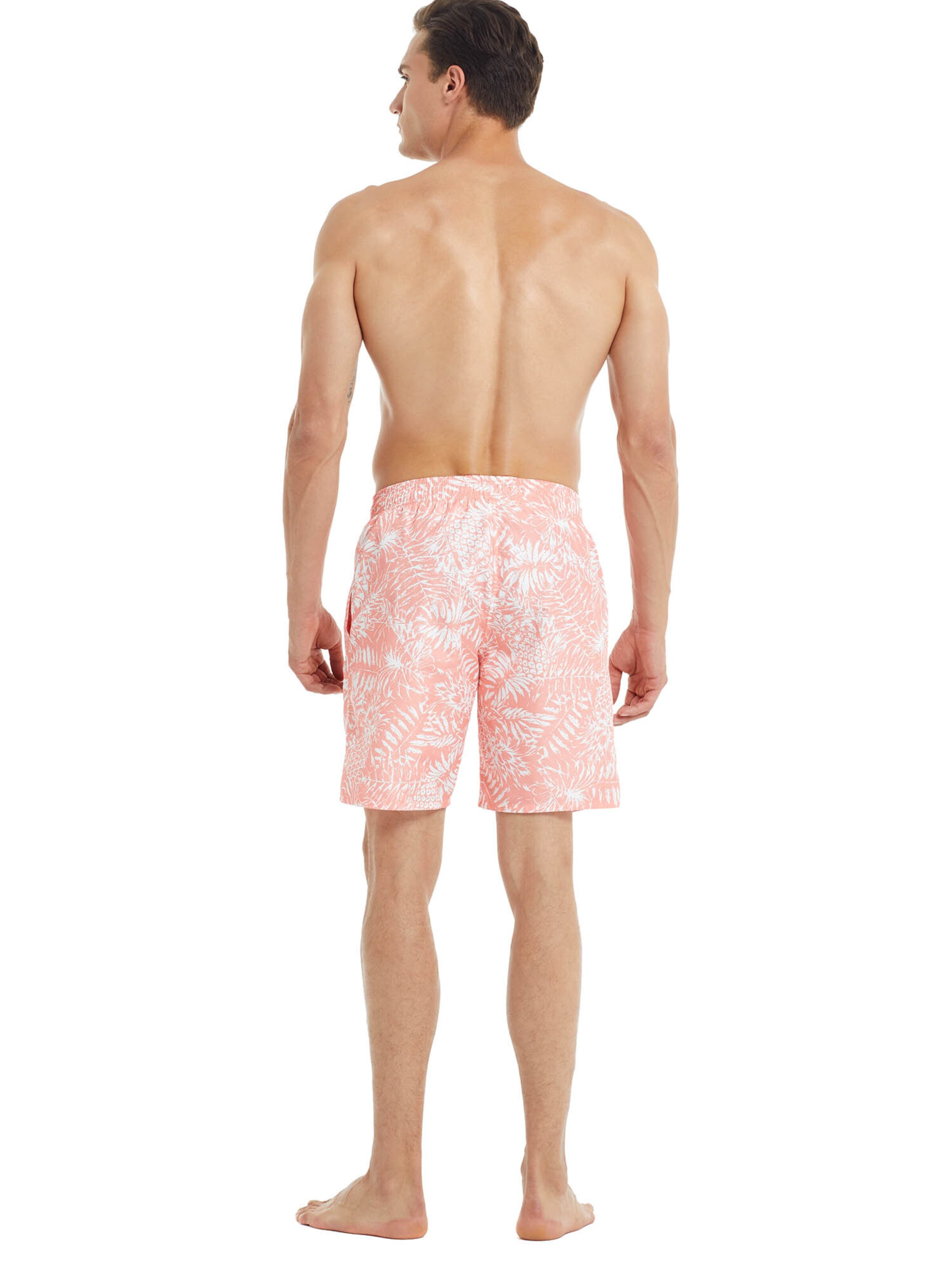 Blackspade Badeshorts ' Long Leg Print  ' in Orange