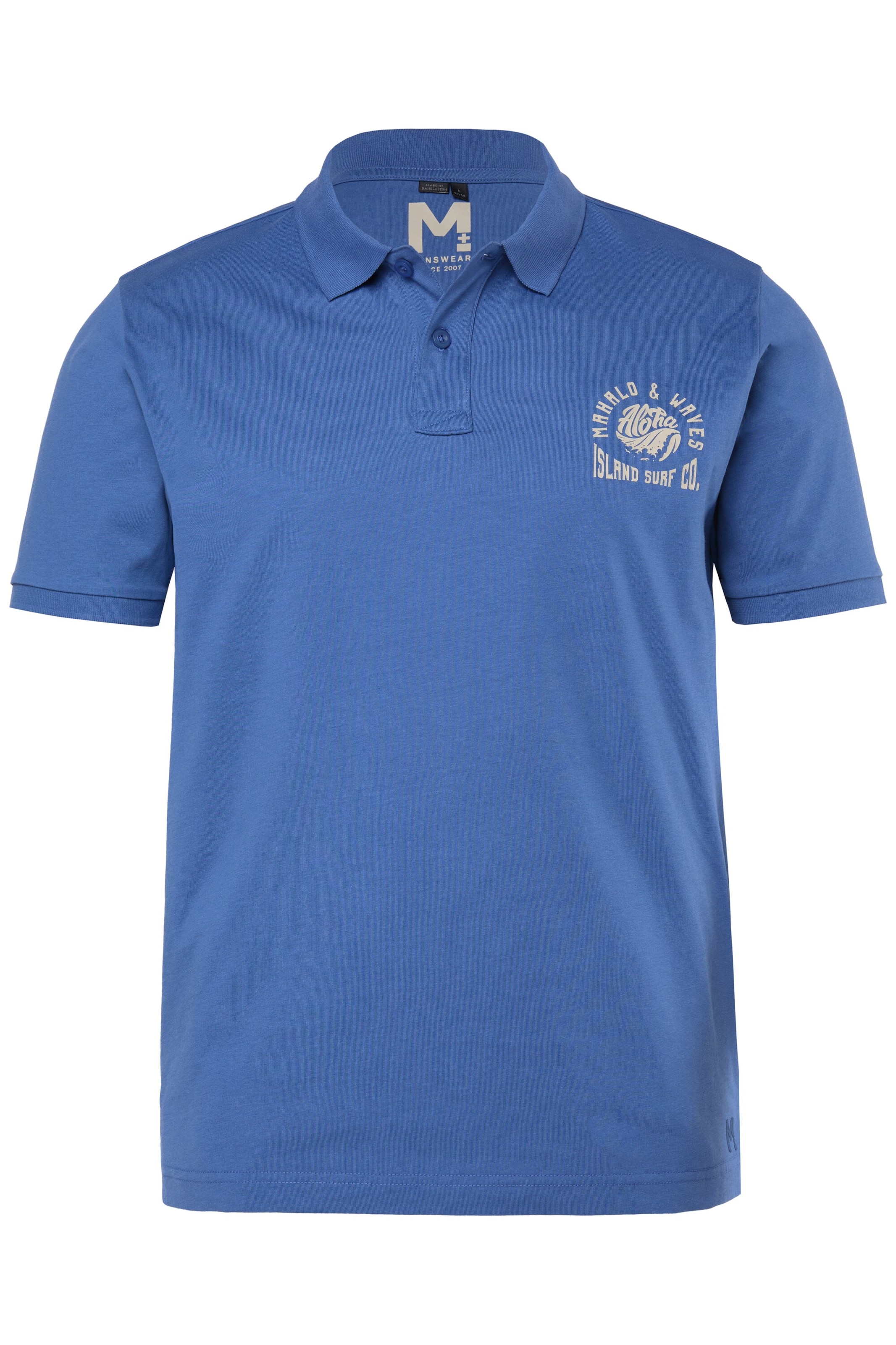 Men Plus Poloshirt in Blau: Vorderseite