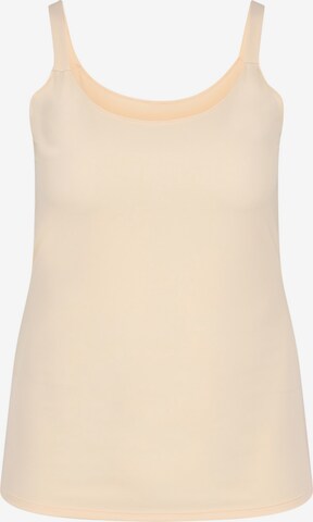 Devoted by Zizzi Shapingtop in Beige: voorkant