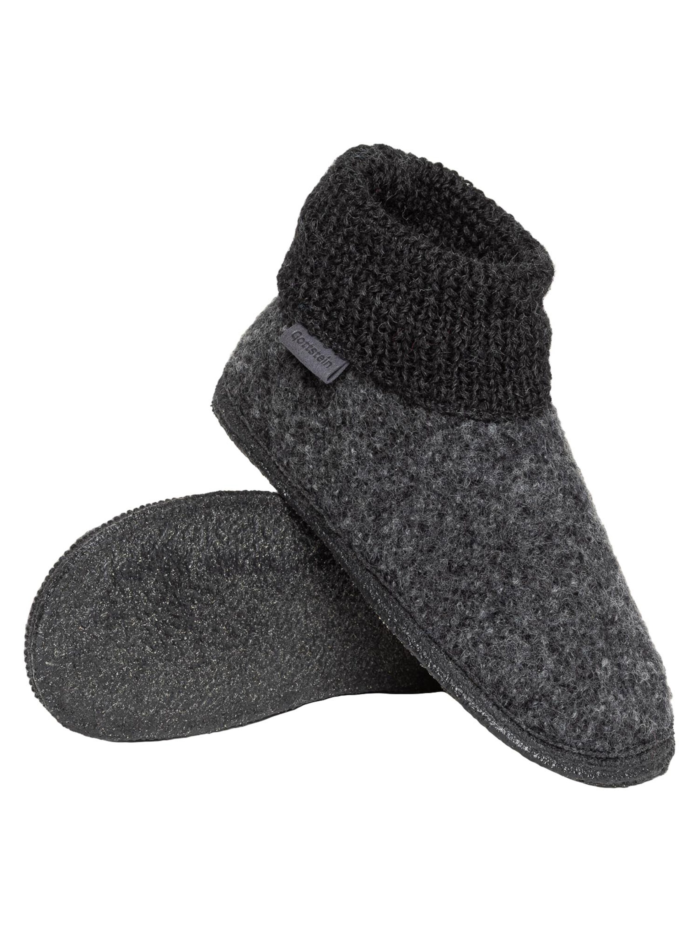 Gottstein Slippers 'Wool Venture High' in Grey