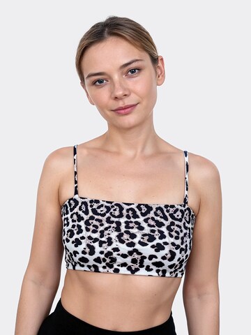 MYLILY Triangle Bikini Top 'Bandeau Bikini Oberteil' in White: front