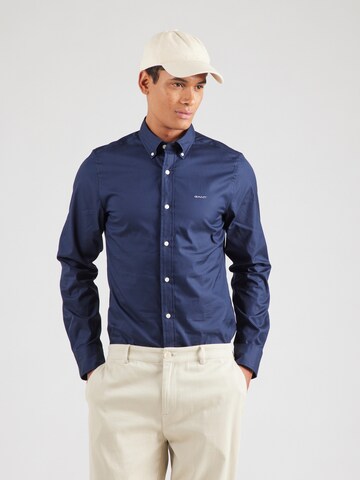 GANT Slim fit Button Up Shirt in Blue: front