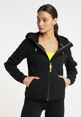 myMo ATHLSR Athletic Zip-Up Hoodie in Black: front