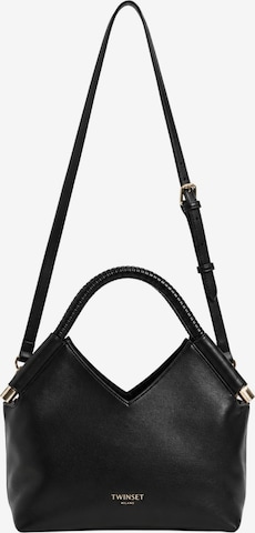 Borsa a tracolla 'Medium velvet shoulder bag' di Twinset in nero: frontale