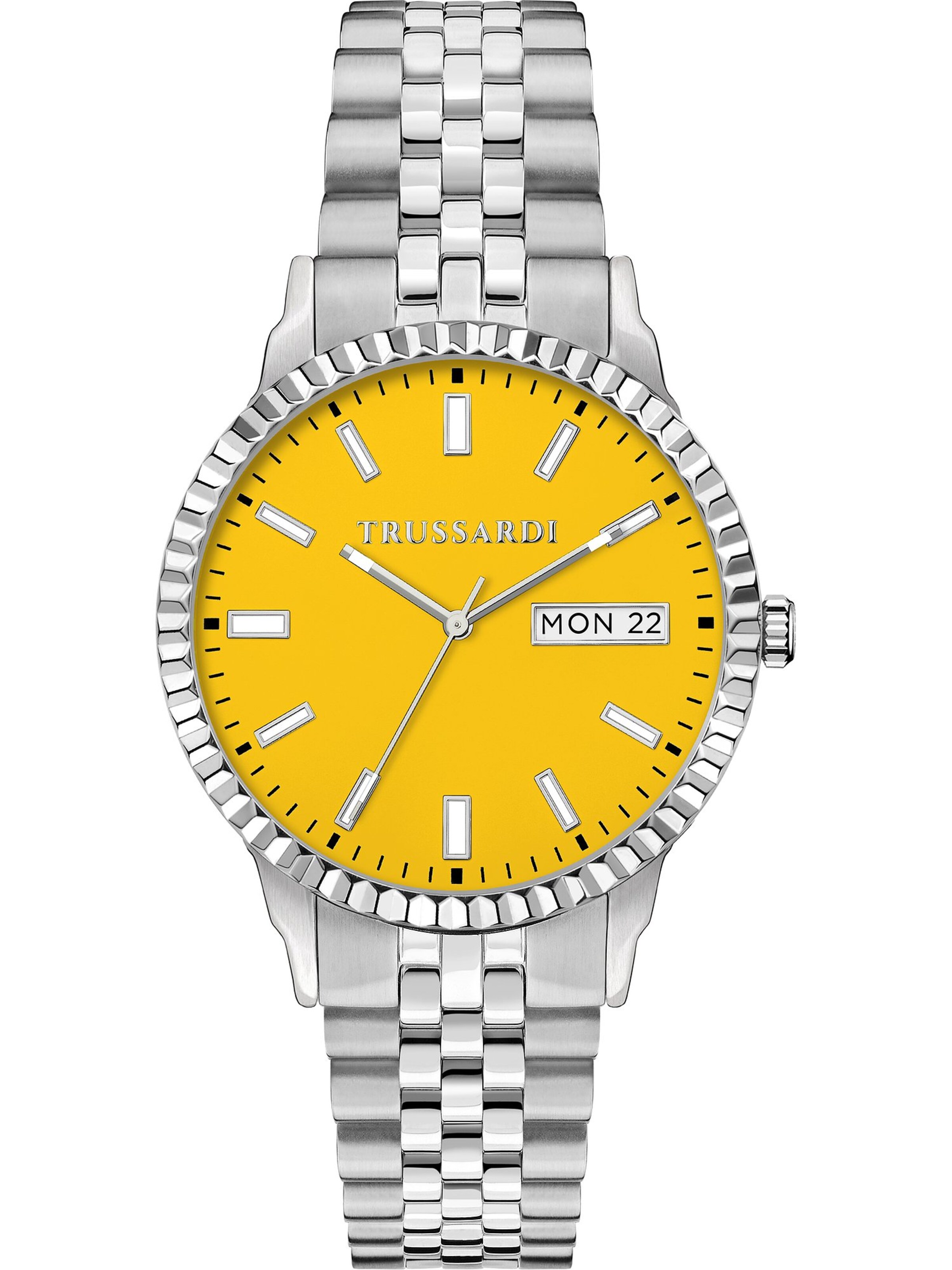 Trussardi Analoguhr in Gelb: Vorderseite