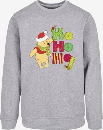 ABSOLUTE CULT Sweatshirt 'Winnie The Pooh - Ho Ho Ho Scarf' in Grey: front