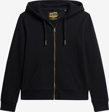 Superdry Zip-Up Hoodie in Black: front