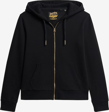 Superdry Zip-Up Hoodie in Black: front