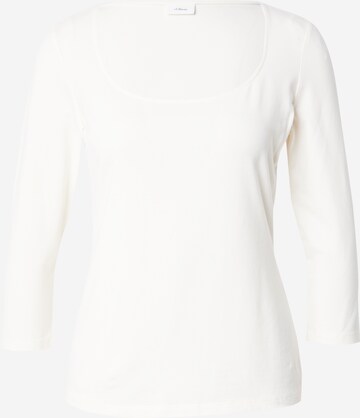 T-shirt s.Oliver BLACK LABEL en blanc : devant