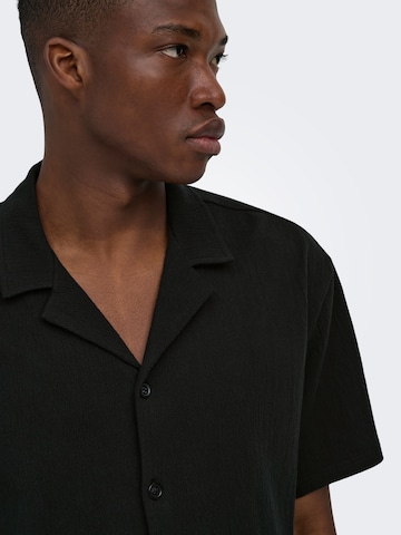 Coupe regular Chemise 'ONSEddie' Only & Sons en noir