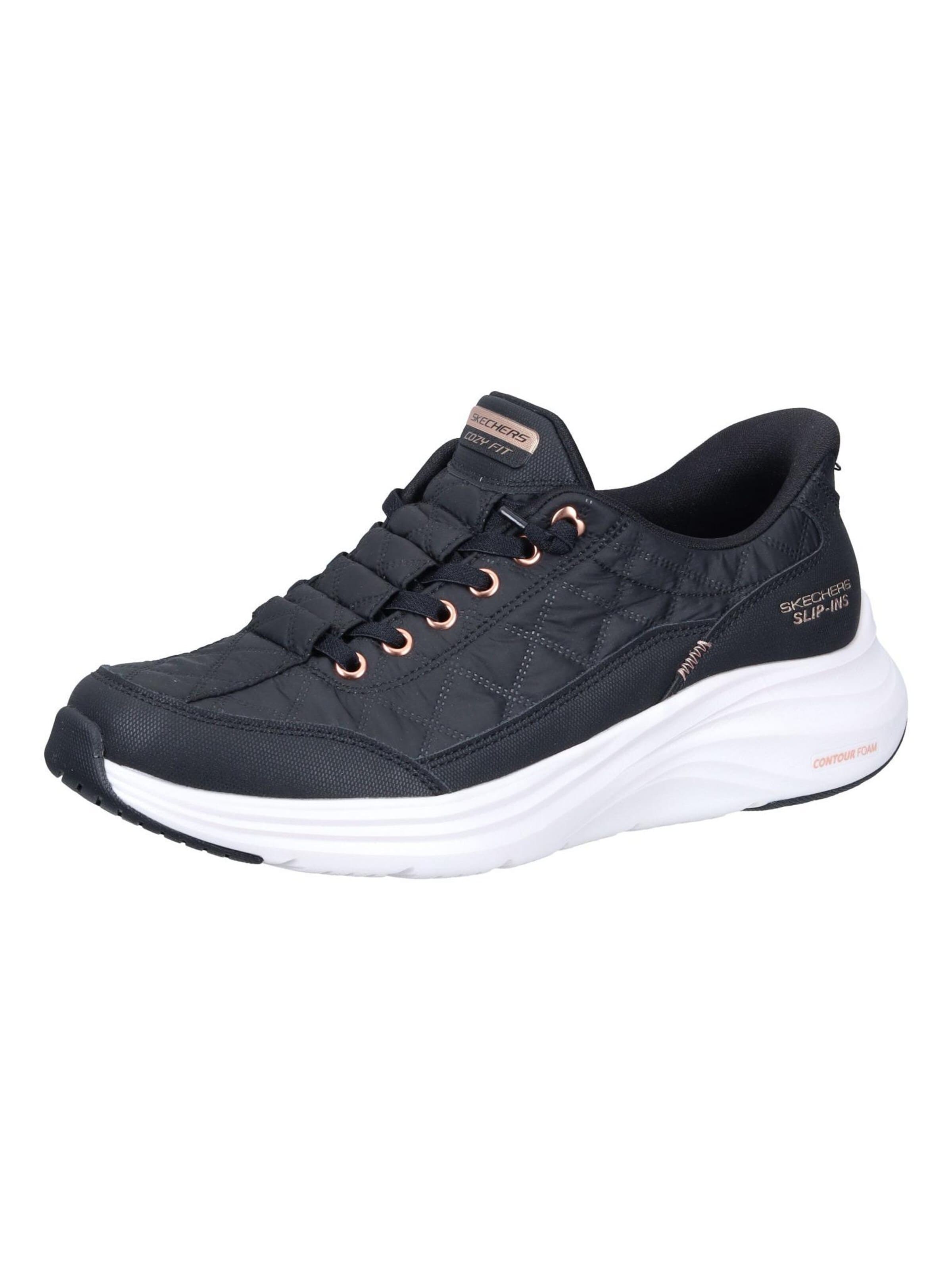 Baskets basses SKECHERS en noir : devant